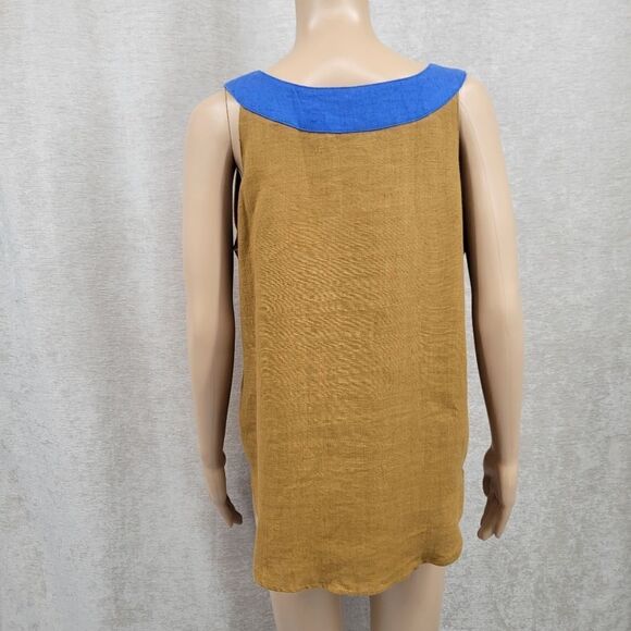 Tobria Vintage Linen Boho Eathy Tank Top Sleeveless Blouse Women's Size 10 - Picture 5 of 10